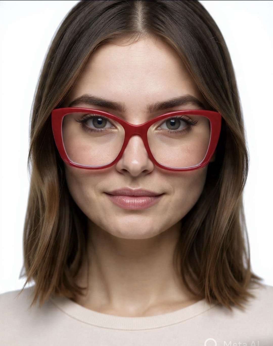 Modelo de lente óptico rojo disponible en Óptica Caracol Talca